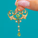 Beautiful Art Nouveau 15ct Gold Peridot Pearl Drop Pendant