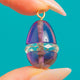 Chubby 9ct Gold Amethyst & Rock Crystal Egg Charm