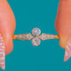 Art Deco 18ct Gold & Platinum "Toi-et-Moi" Engagement Ring, Diamond Shoulders