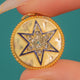 Antique 18ct Gold Blue Enamel Diamond Star Disk Pendant