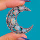 Beautiful Antique Opal Crescent Moon Pendant, 2.40ct Opals - ATTR BERNARD INSTONE