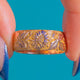 Chunky Antique 9ct Gold Floral Embossed Wedding Band c.1878
