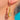Long pale blue Paste earring worn close-up
