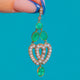 Late Victorian 15ct Gold Emerald & Pearl Double Heart Pendant