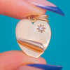 Vintage 9ct Gold Heart Paint Palette Diamond Star Pendant