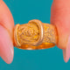 Heavy Antique 18ct Gold Ornate Buckle Ring, 9.8g, Front view of engraved buckle