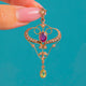 Amethyst Pearl and Peridot pendant, front