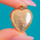 Dainty Antique 9ct Gold Puffy Heart Locket - Flower Engravings, floral engraved heart front