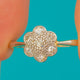 Antique 18ct Yellow Gold & Platinum Diamond Daisy Cluster Ring, 0.18ct