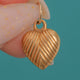 Dainty 18ct Gold Textured Puffy Heart Charm