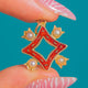 Late Victorian 15ct Gold Red Enamel Pearl Charm