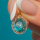 Edwardian Silver & 9ct Gold Blue Zircon Charm, 2.50ct