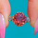 Antique 18ct Gold Tourmaline Diamond Three Stone Ring, 3.00ct Tourmaline
