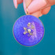 Edwardian 15ct Gold Royal Blue Guilloche Enamel Locket with Pearl Diamond Flower