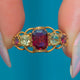 Antique 15ct Gold Garnet Chrysoberyl Five Stone Ring