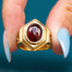 Heavy Victorian 18ct Gold Garnet Ring, c.1867
