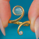 Heavy 18ct Gold Moonstone & Diamond "Swirl" Ring
