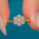 Art Deco 18ct Gold Platinum Diamond Flower Cluster Ring c.1920's