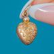 Dainty Victorian 9ct Gold Repousse Heart Pendant