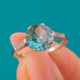 アールデコ 18ct ゴールド＆プラチナ ジルコン ダイヤモンドリング 2.70ct ジルコン