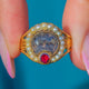 Georgian 15ct Gold Garnet and Pearl Mourning Ring