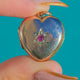 9ct Gold Red Paste Diamond Star Heart Locket