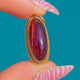 Victorian 9ct Gold Oval Garnet Cabochon Charm, 1.70ct