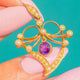 15ct Gold Art Nouveau Amethyst and Seed Pearls Heart Pendant