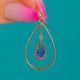 Victorian 9ct Gold Amethyst Teardrop Drop Pendant c.1900