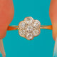Antique 18ct Yellow Gold Diamond Daisy Cluster Ring, 0.40ct
