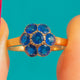 9ct Gold Natural Sapphire Flower Cluster Ring