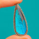 Art Deco Silver Morpho Butterfly Wing Pendant with Floral Top