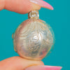 Large English Silver Engraved Orb Ball Locket