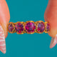 Antique 18ct Gold Garnet Half Hoop Ring, c.1860