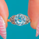 Art Deco Aquamarine Paste & Marcasite Ring, 9ct Gold & Silver