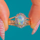 Victorian 15ct Gold Opal & Rose-Cut Diamond Cluster Ring