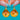 18ct Gold Scallop Shell & Coral Drop Earrings with 9ct Gold Hooks