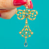 Edwardian 18金 アクアマリン パール 「ボウ」 ドロップペンダント