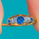 Art Deco Era 18ct Gold Sapphire & Diamond Five Stone Twist Ring