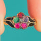 Antique 18ct Gold "Regard" Mourning Ring - (Ruby, Emerald, Garnet, Amethyst, Ruby, Diamond)