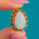Antique 18ct Gold Pear-Shaped Opal & Diamond Drop, 4.80ct Natural Opal
