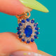 9ct Gold Natural Sapphire Diamond Cluster Charm