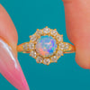 Victorian 18ct Gold Opal Diamond Cluster Ring
