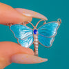 Charles Horner Sterling Silver Blue Enamel Butterfly Pendant c.1920
