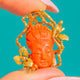 Art Deco 18ct Gold Carved Coral Ladies Portrait Pendant