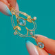 FINE Art Nouveau 15ct Gold Aquamarine & Diamond Drop Pendant, c.1890