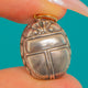 Art Deco Silver Scarab Beetle Charm, 9ct Gold Jump Ring