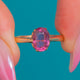 アンティーク 18ct ゴールド ピンクスピネル リング 1.20ct