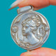 English Art Nouveau Silver Double Sided Lady's Portrait Locket c.1903