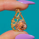 Solid 9ct Gold Rose Motif Pendant, 9ct Yellow & 9ct Rose Gold